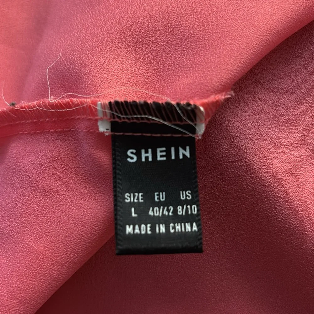 Shein Rafferiza Pink Pleated Mock Neck Top L Coquette Girl Coconut Bubblegum